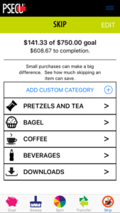 PSECU Savings App - Skip feature Main Menu