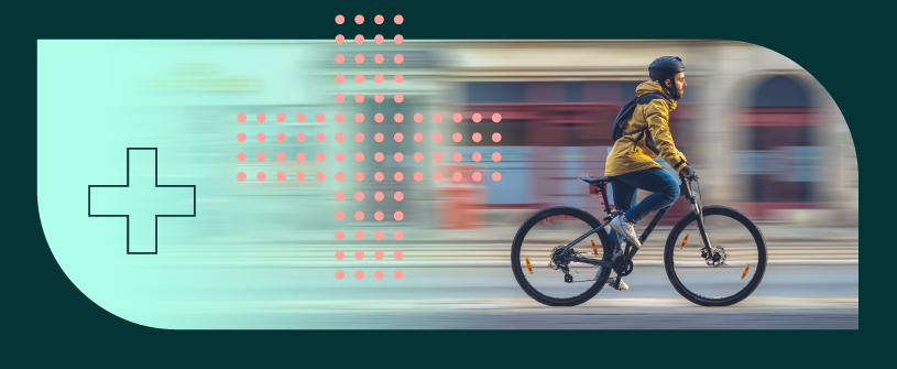 A person riding a bike