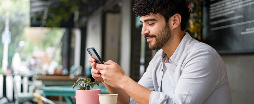 person using their phone
